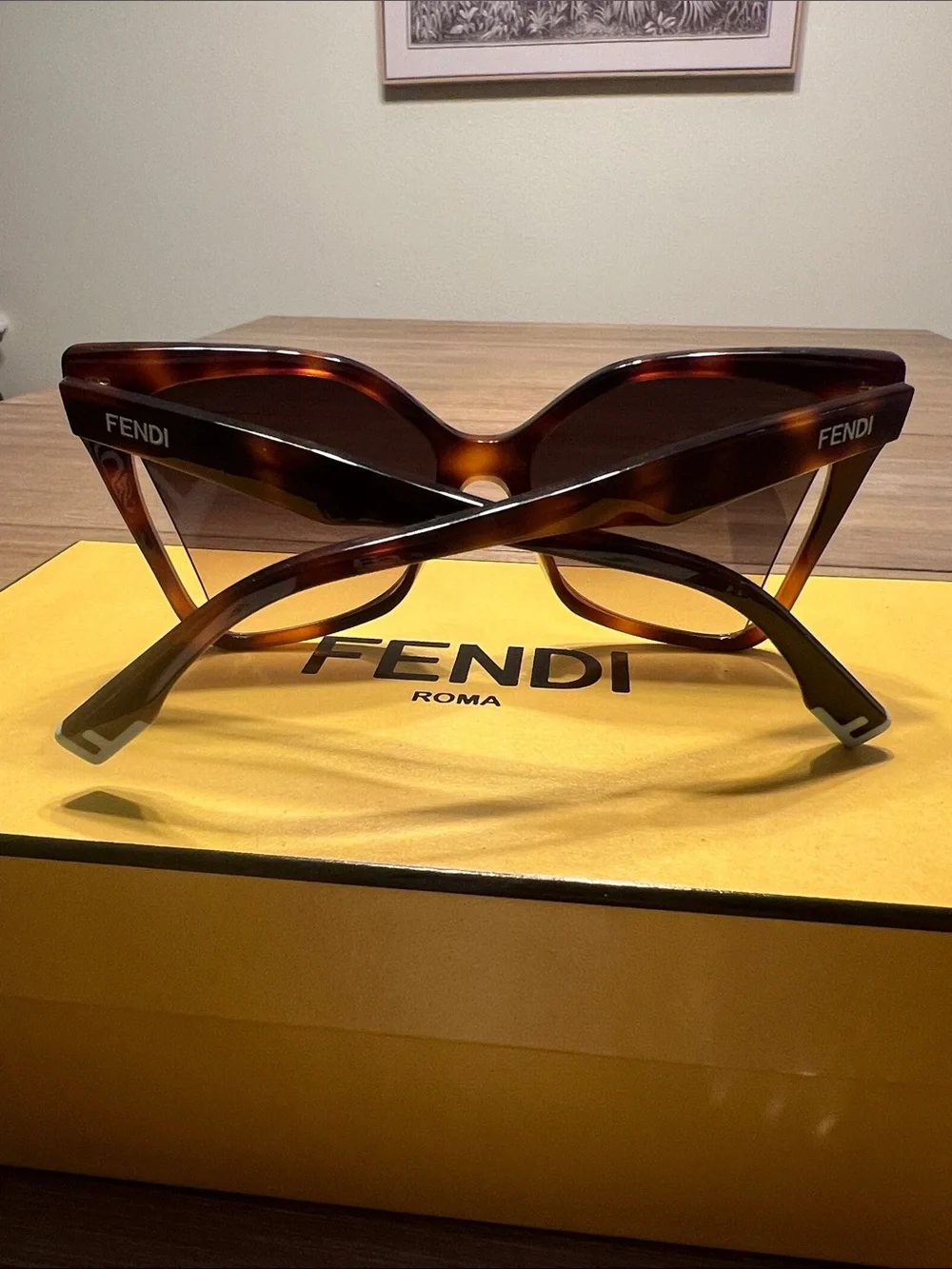 Fendi Women’s Cut Out Leanse Tortoiseshell Cat-Eye Sunglasses